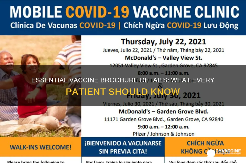what information is contained in all vaccine brochures