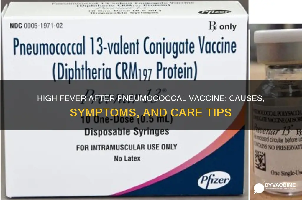 what is a high fever after pneumococcal vaccine