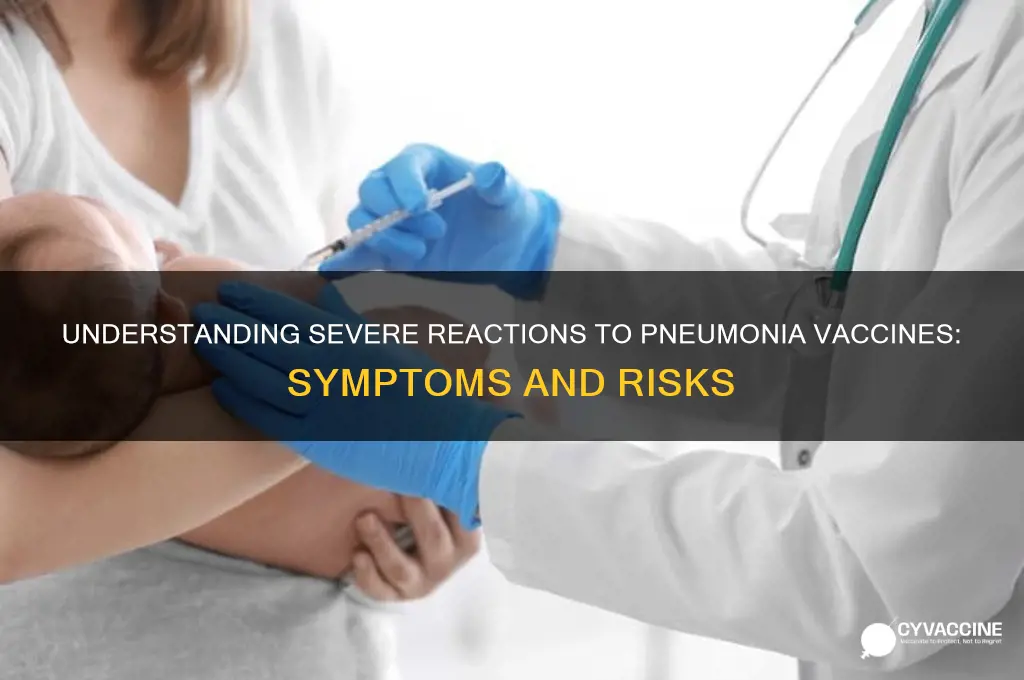 what is a severe reaction to a pneumonia vaccine