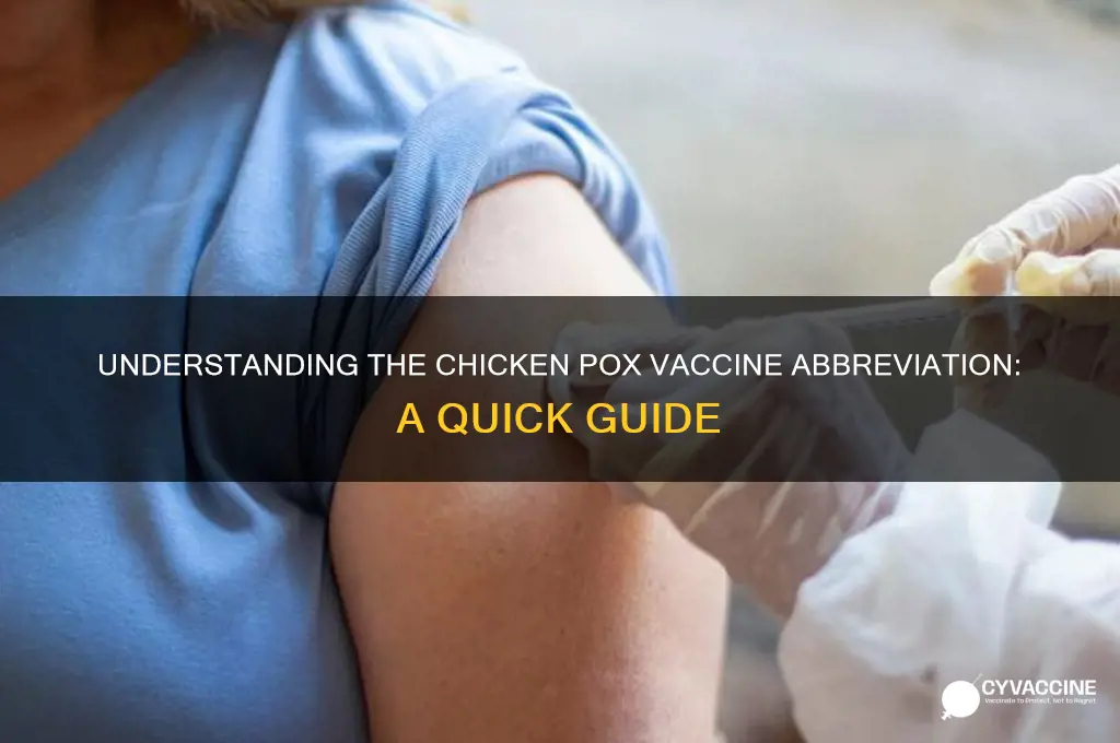 what is chicken pox vaccine abbreviation