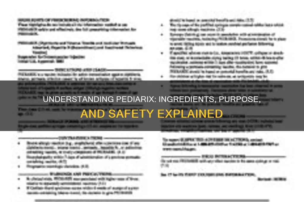 what is in the pediarix vaccine
