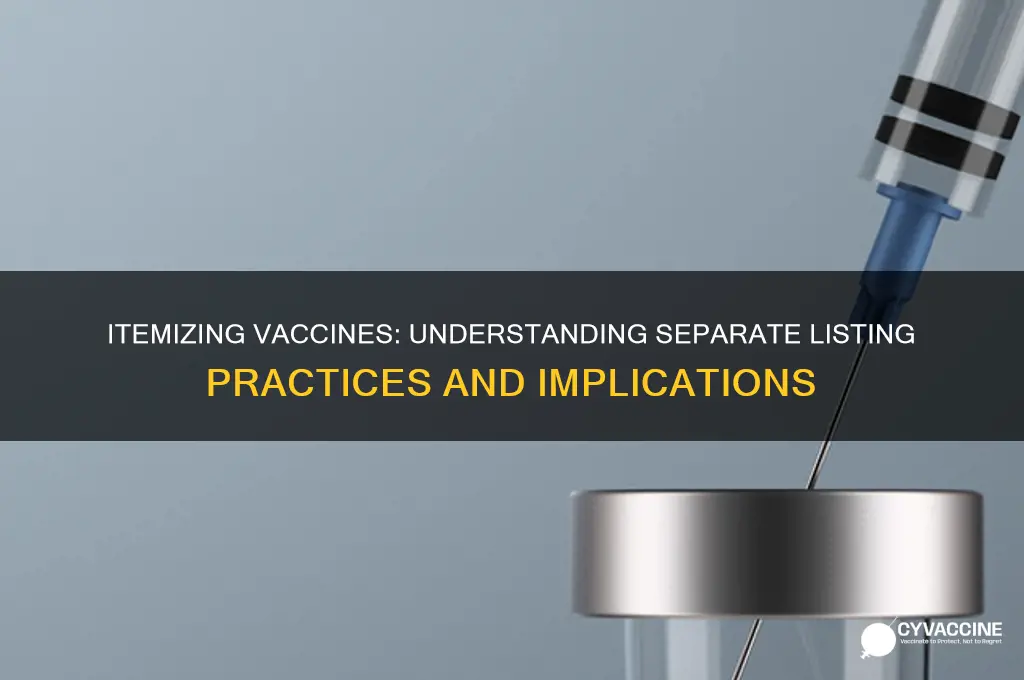 what is it considered when you list each vaccine separately