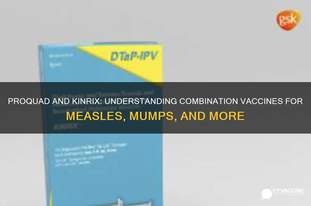 what is proquad and kinrix in regards to vaccines