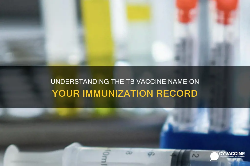 what is tb vaccine called on shot record