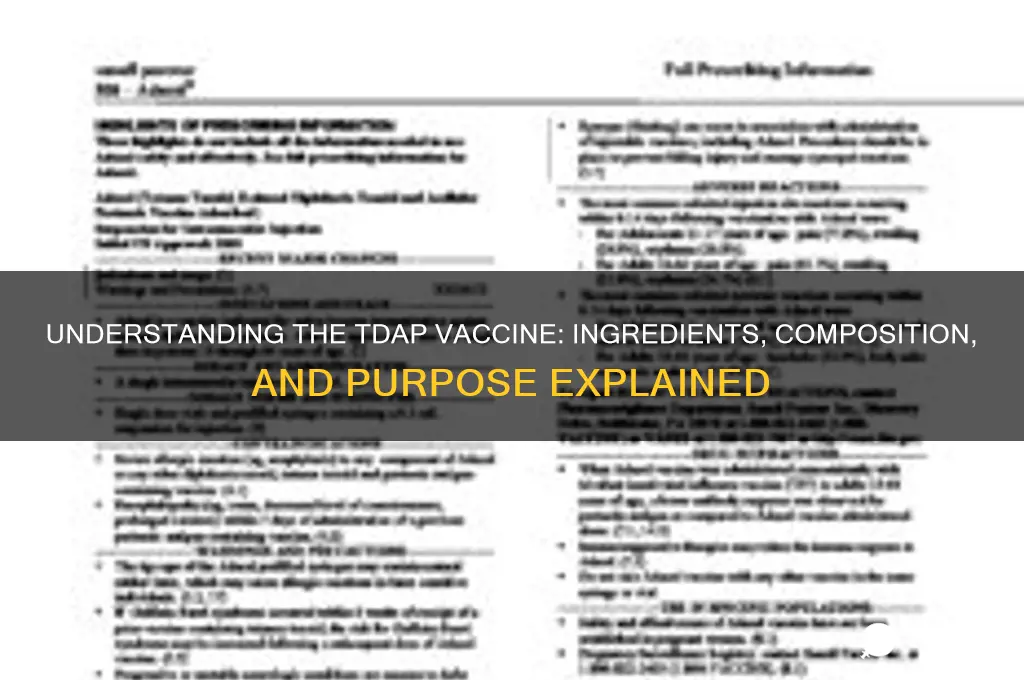 what is tdap vaccine made of