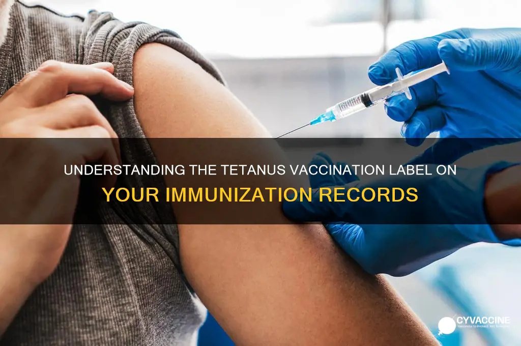 what is tetanus shot on vaccination records called
