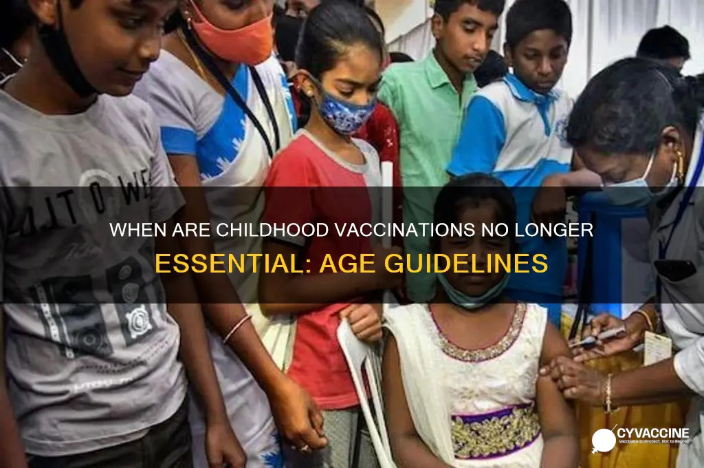 what is the age of child when vaccinations not necessary