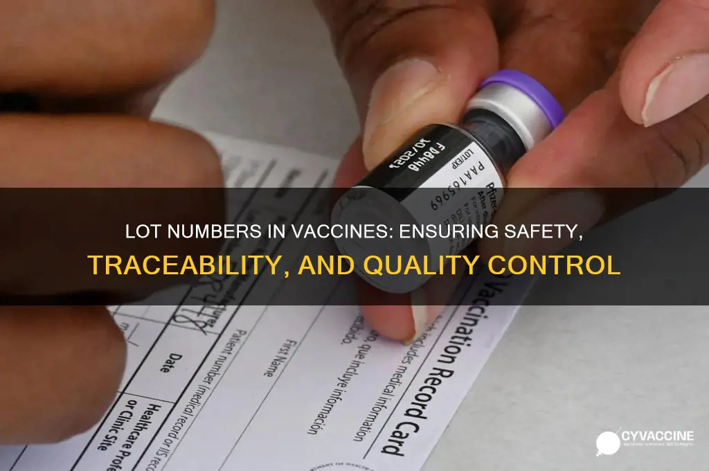 what is the benefit of lot number in vaccine
