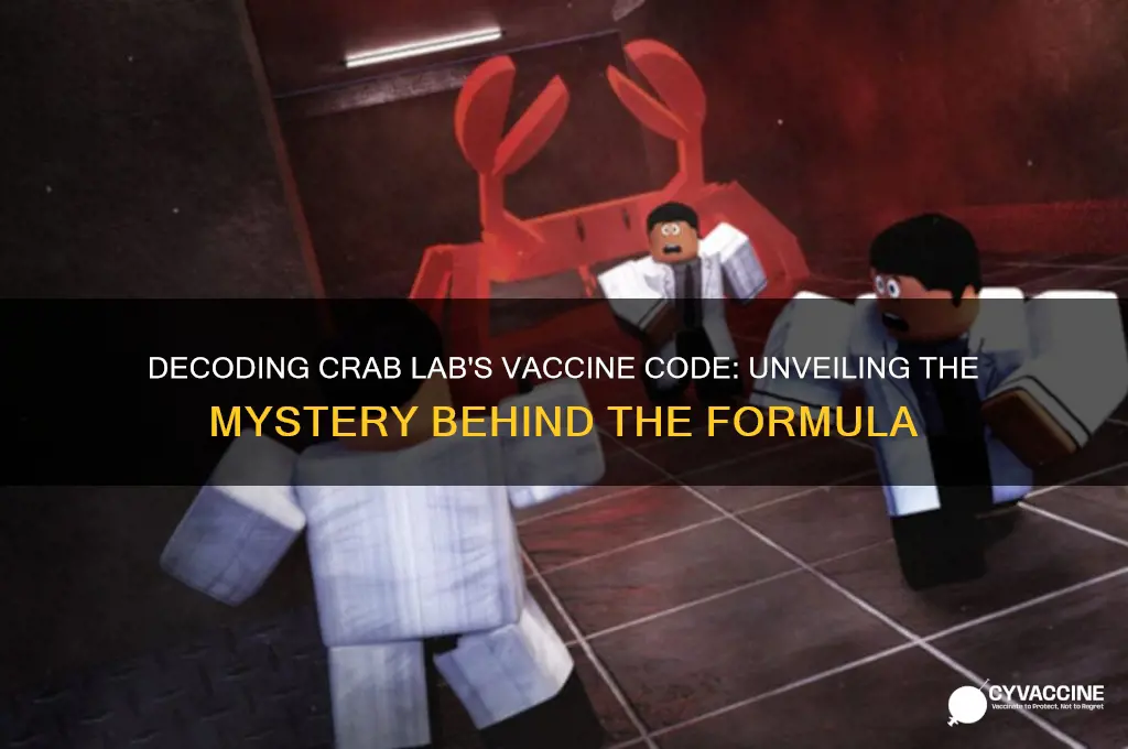what is the code for the vaccine in crab lab