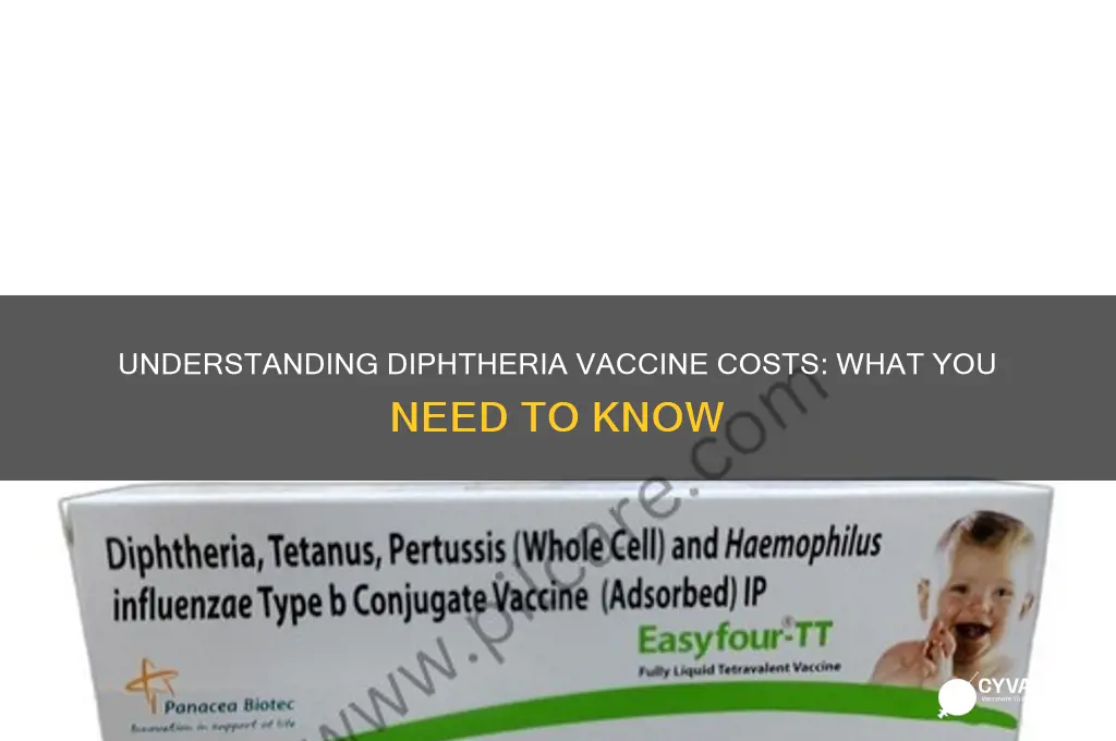 what is the cost for a diphtheria vaccine