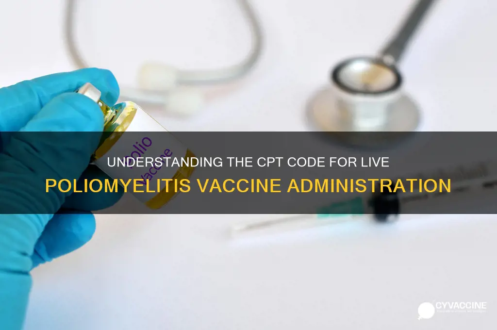 what is the cpt code for a live poliomyelitis vaccine