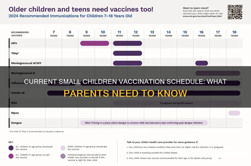 what is the currant scheule for vaccinations for small children