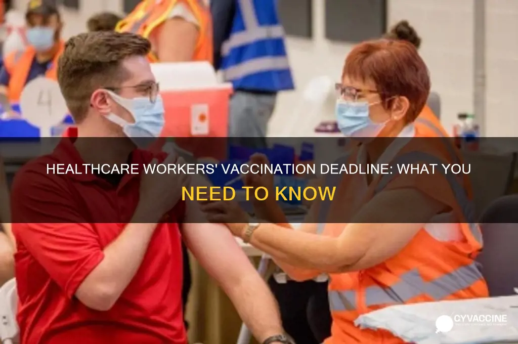 what is the deadline for healthcare workers to be vaccinated