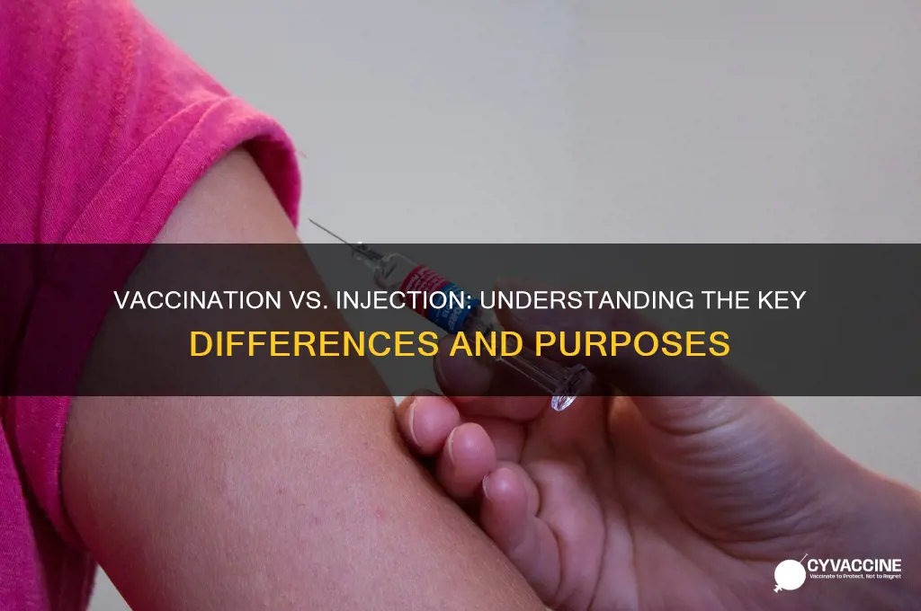 what is the difference between a vaccination and an injection