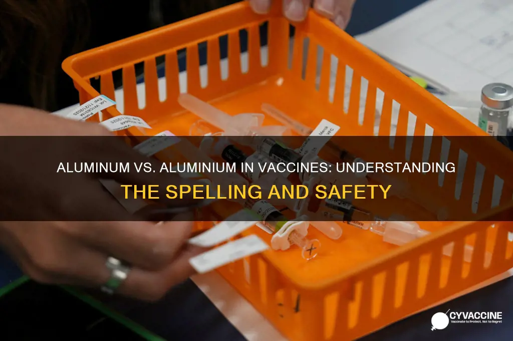 what is the difference between aluminum and aluminium in vaccines