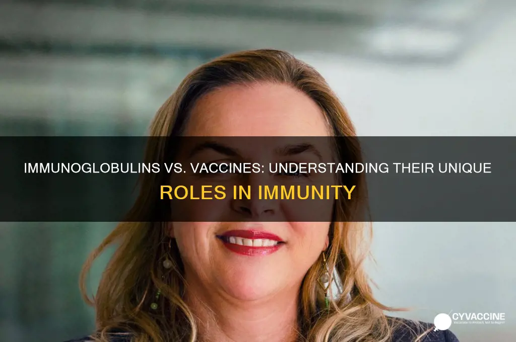 what is the difference between an immunoglobulin and a vaccine