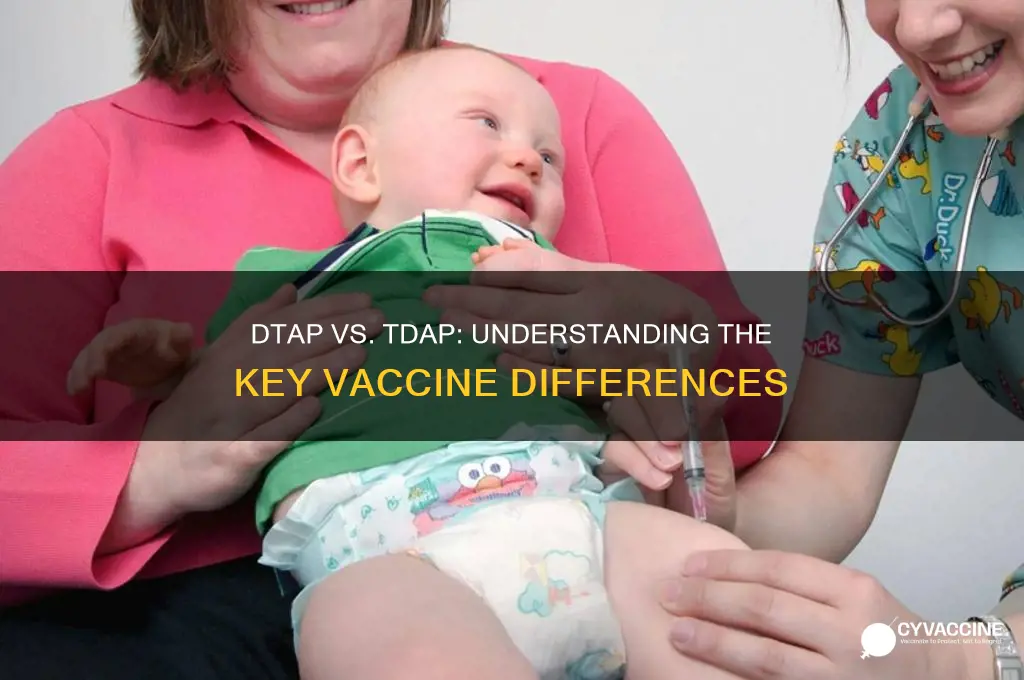 what is the difference between dtap and tdap vaccine
