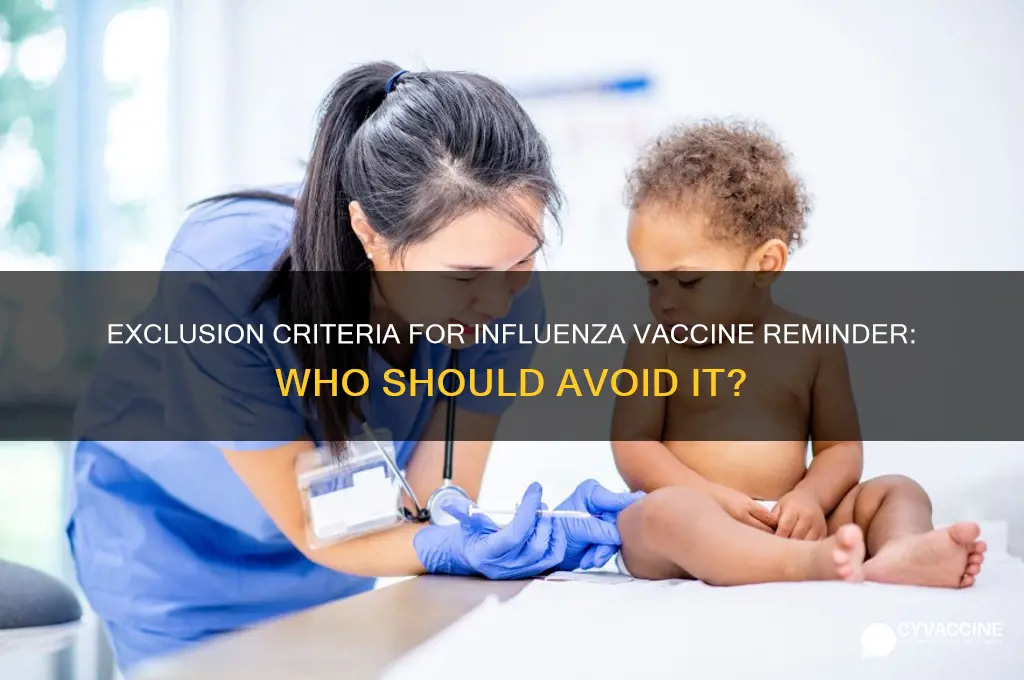 what is the exclusion criteria for the influenza vaccine reminder