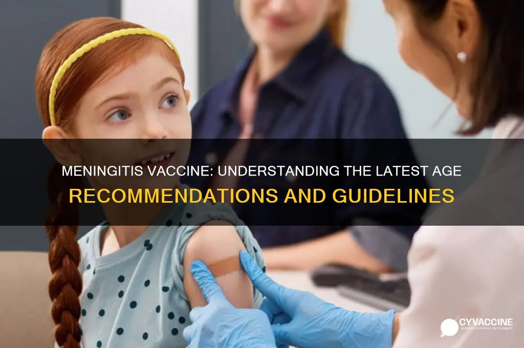 what is the latest age for the meningitis vaccine