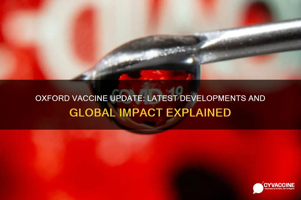 what is the latest news on the oxford vaccine