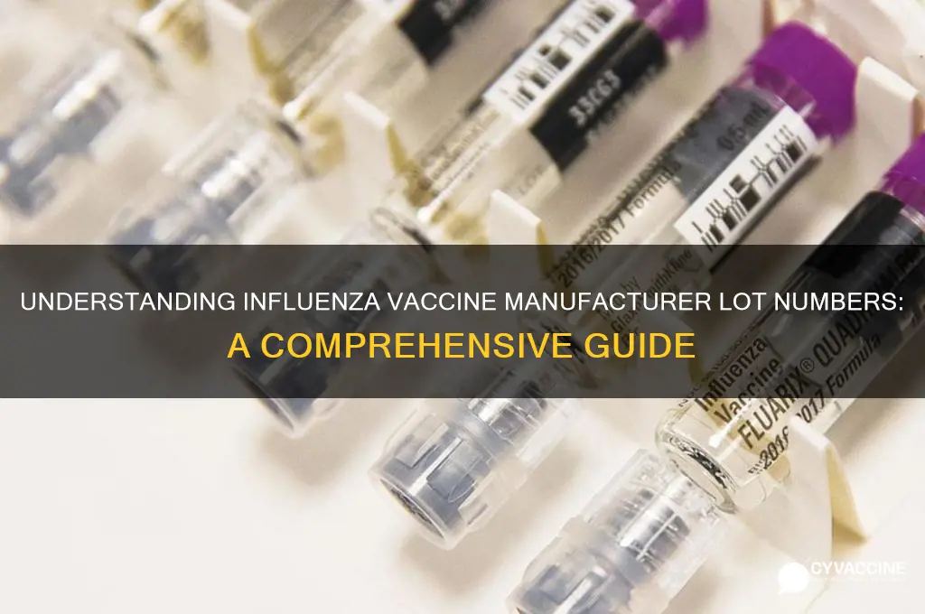 what is the manufacturer lot for influenza vaccine