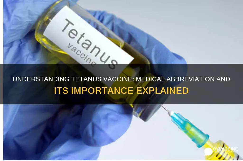 what is the medical abbreviation for tetanus vaccine