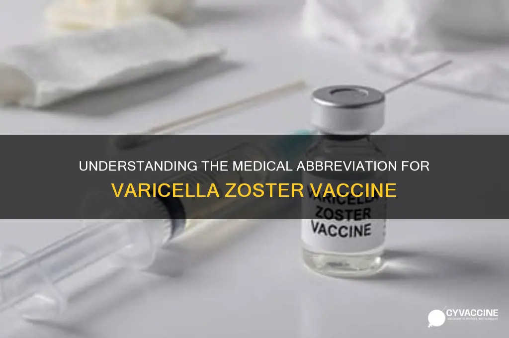 what is the medical abbreviation for varicella zoster vaccine