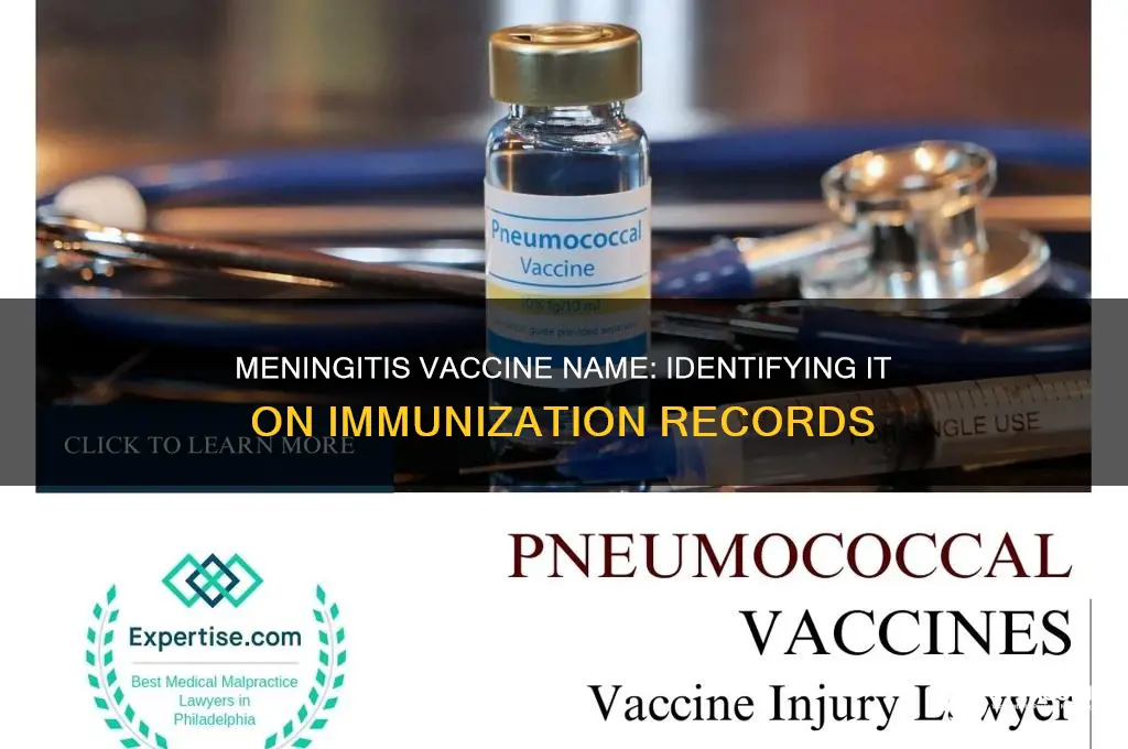 what is the meningitis vaccine called on immunization records