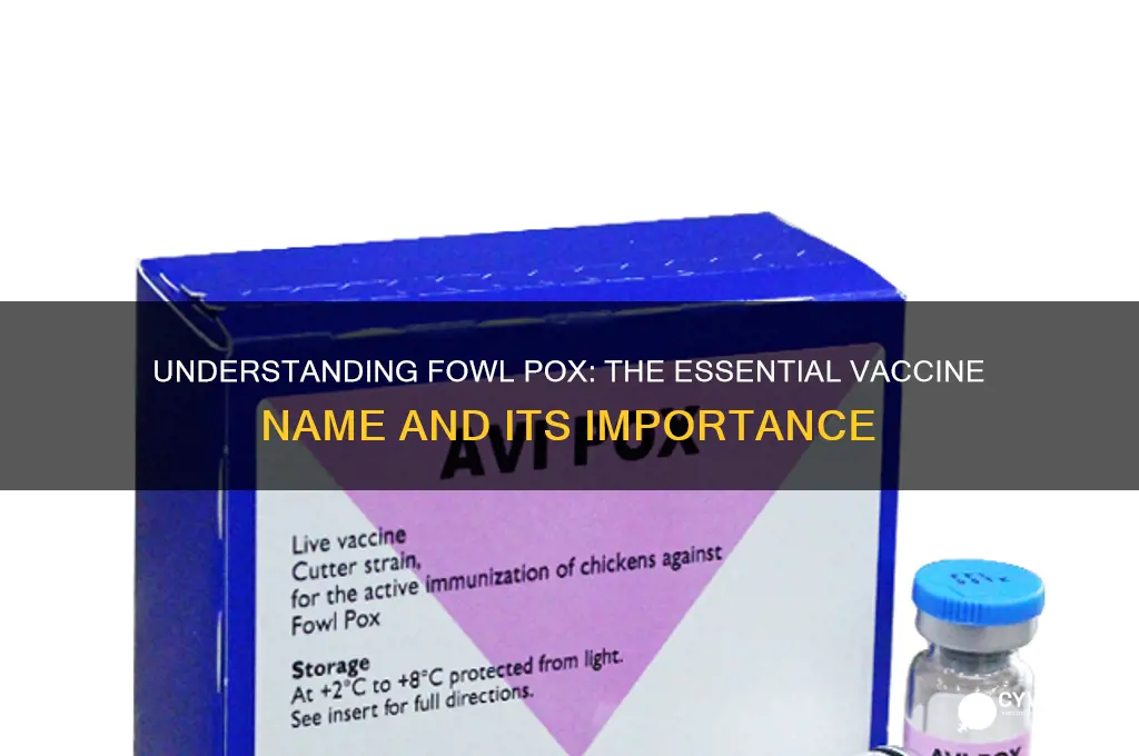 what is the name of fowl pox vaccine