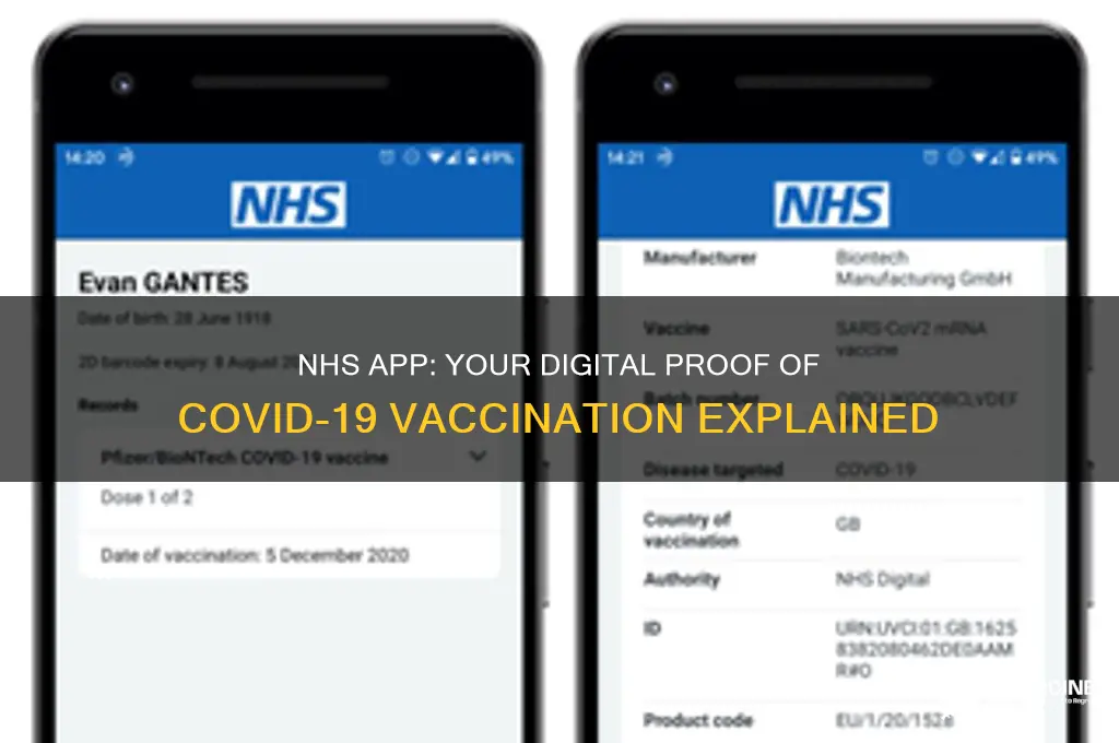 what is the nhs app for proof of vaccination