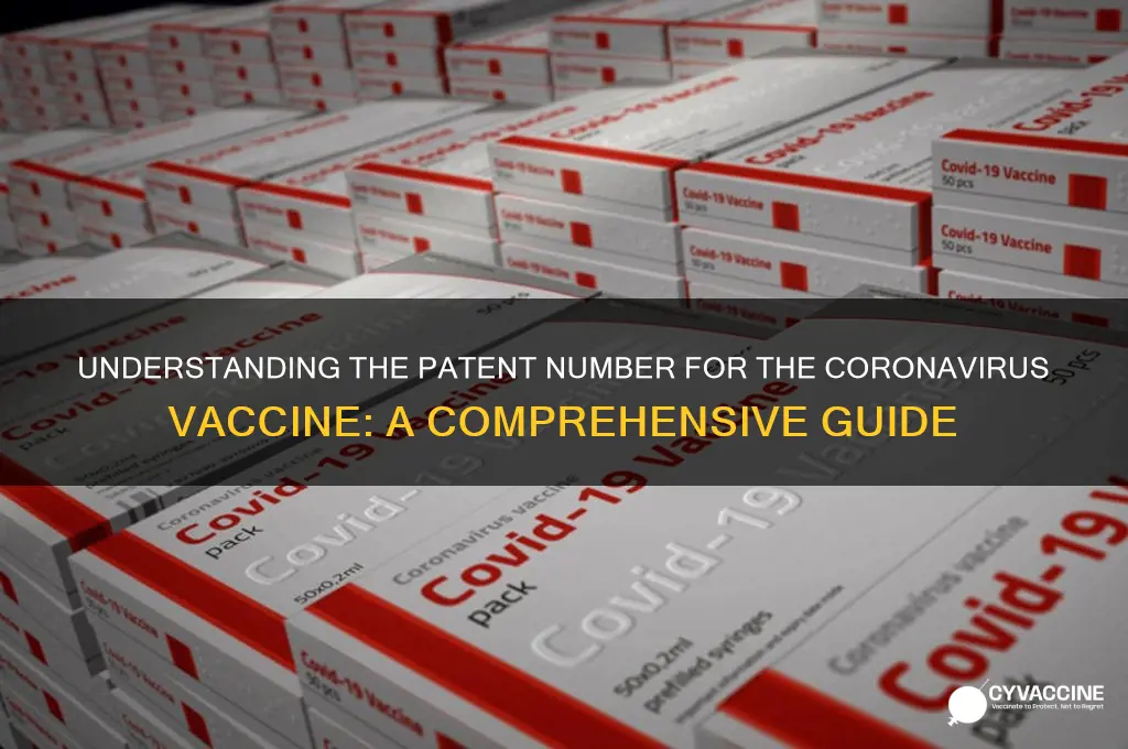 what is the patent number for the coronavirus vaccine