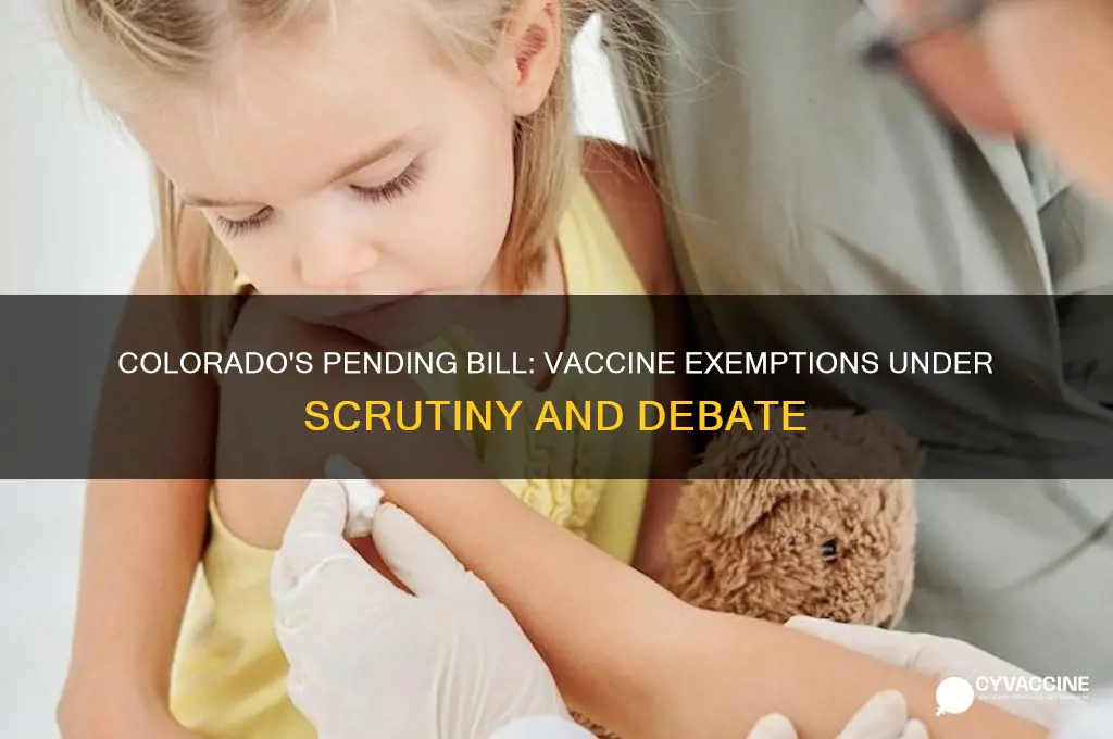 what is the pending bill in colorado on vaccine exemptions