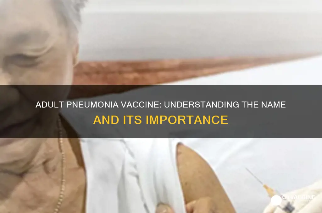 what is the pneumonia vaccine called for adults