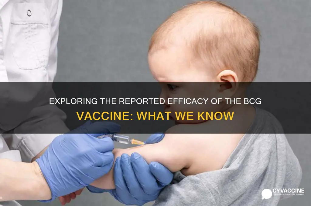 what is the reported efficacy of the bcg vaccine