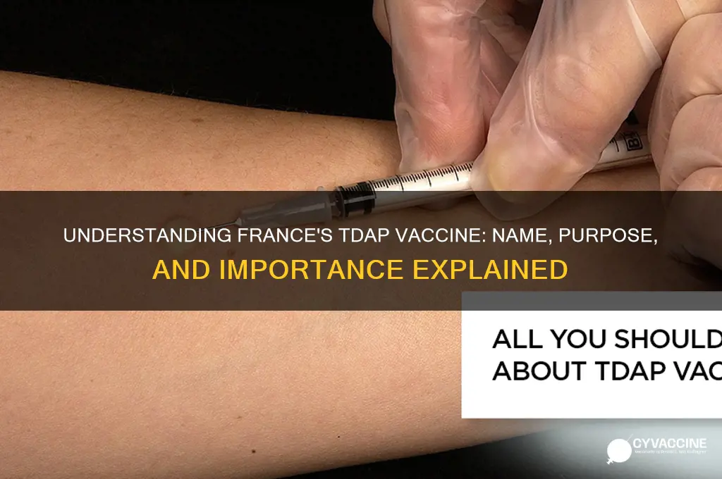 what is the tdap vaccine called in frane