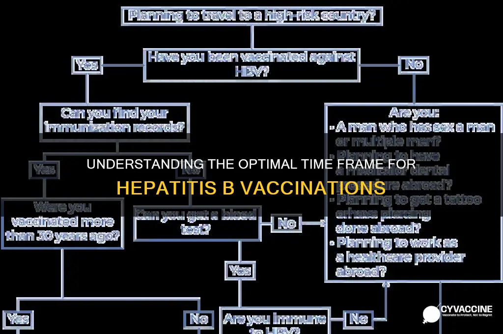 what is the time frame for hep b vaccines