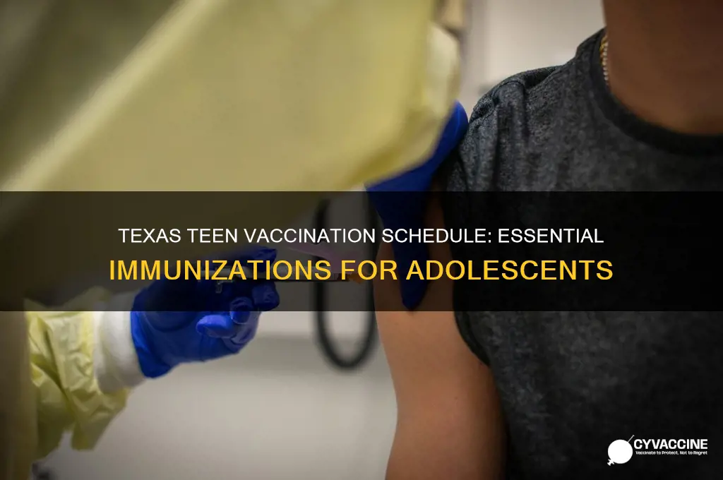 what is the vaccination schedule for teens in texas