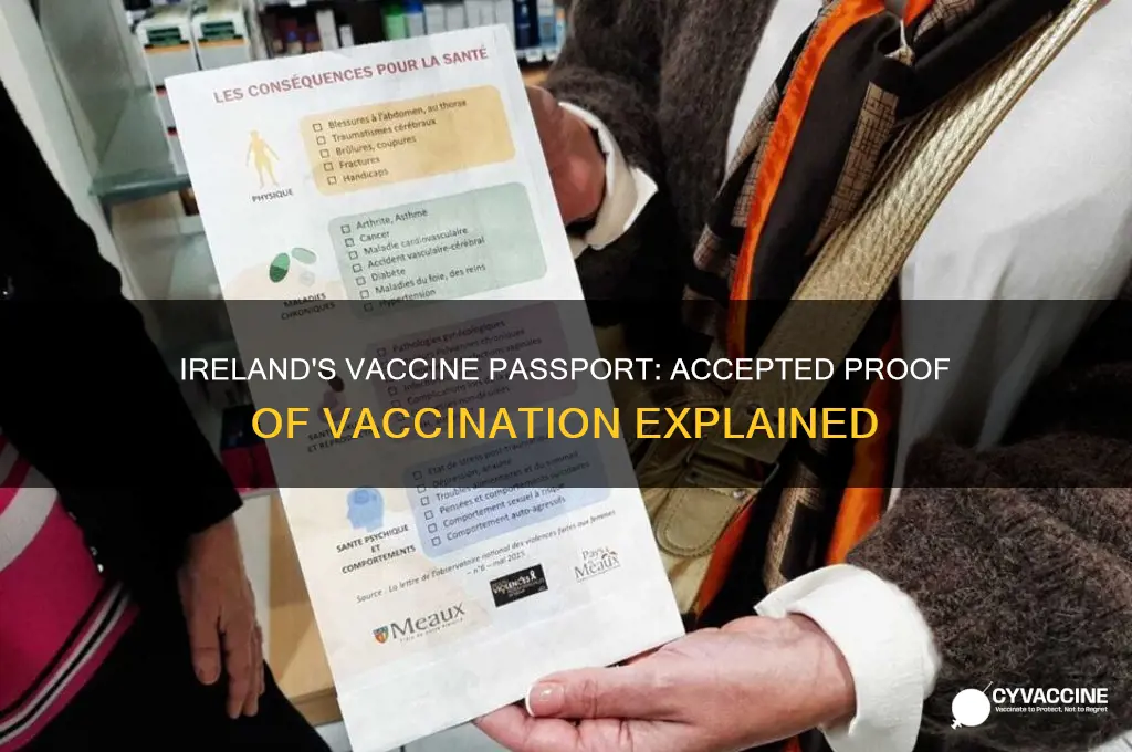 what is valid proof of vaccination for ireland