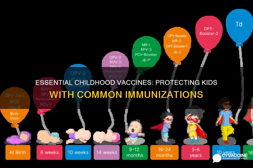 what kind of vaccines are common for children