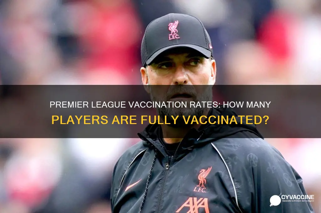 what percentage of premier league players are vaccinated