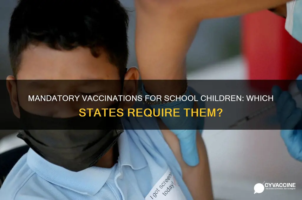 what states have mandatory vaccinations for school children