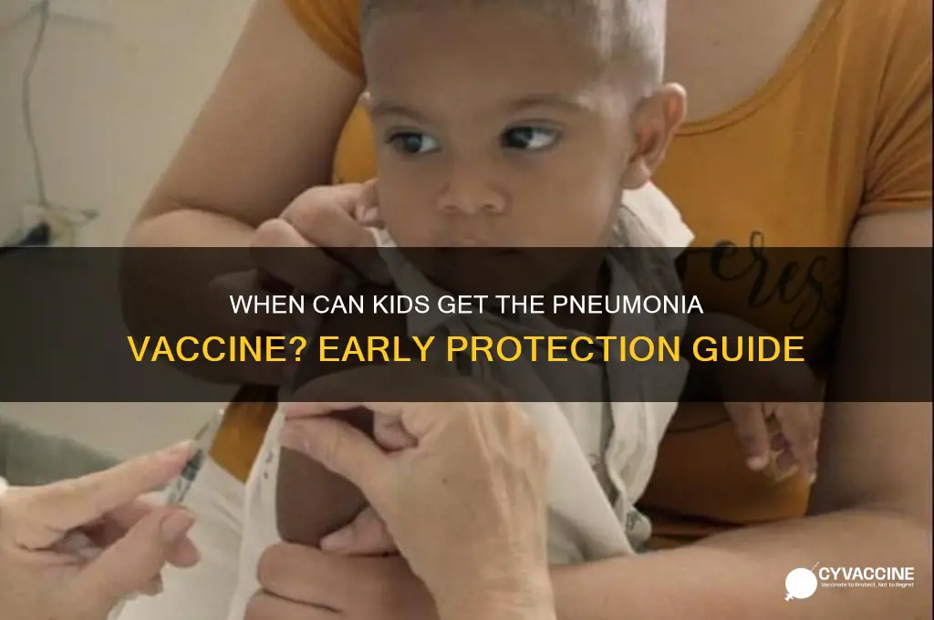 what the earliest age to receive pneumonia vaccine