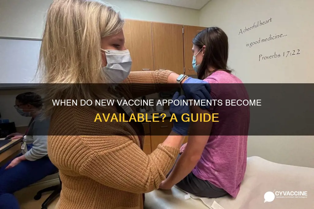 what time do new vaccine appointments come out