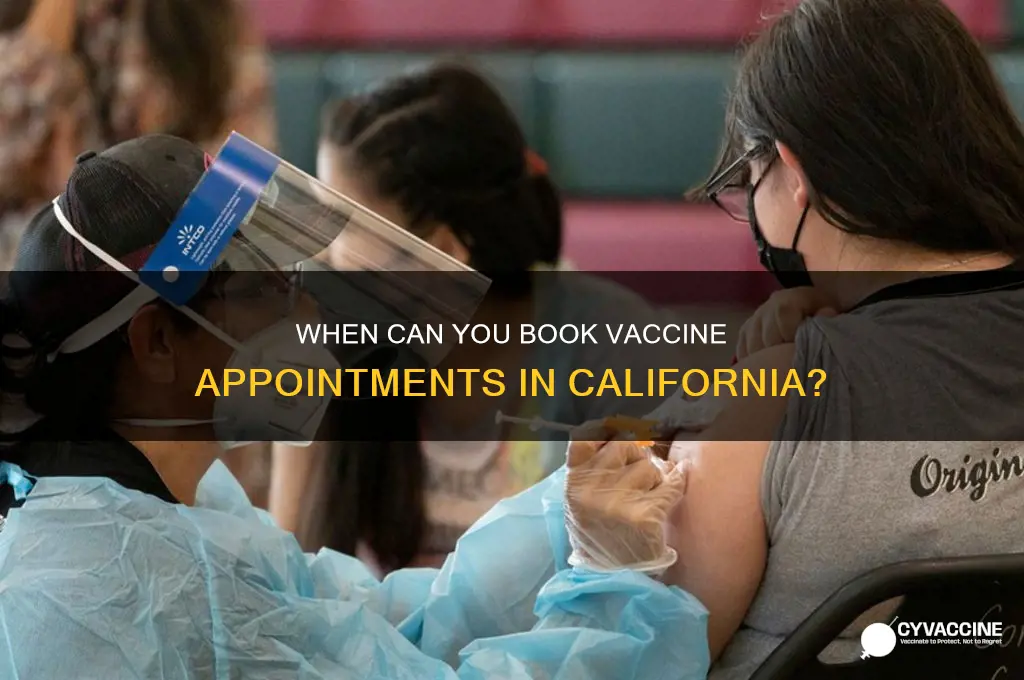 what time do vaccine appointments become available california