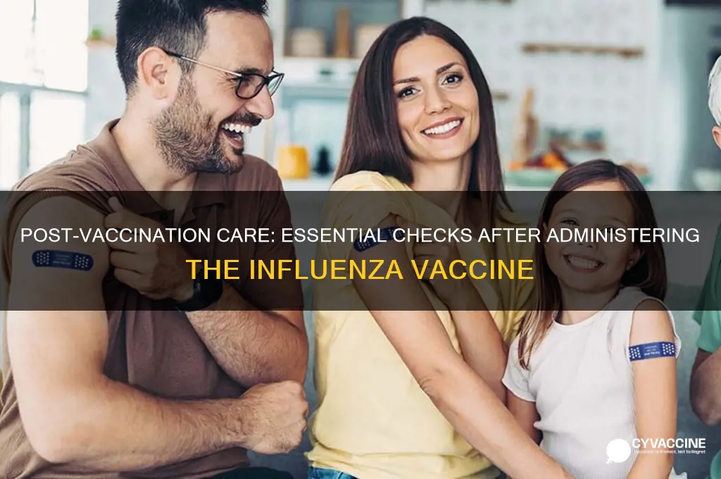 what to check after administering the influenza vaccine