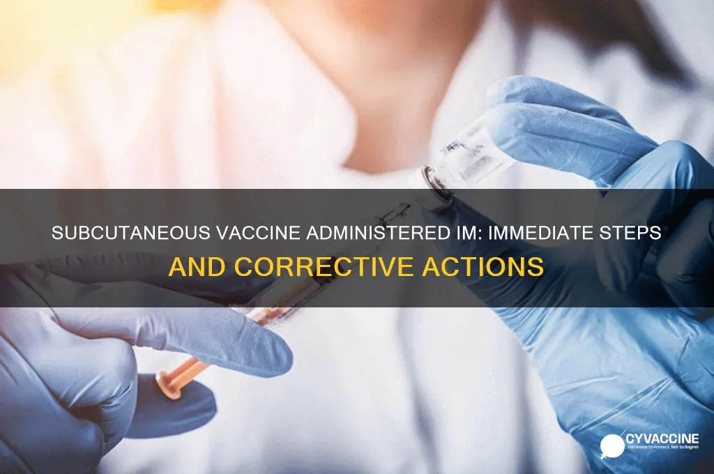 what to do if subcutaneous vaccine is administered im
