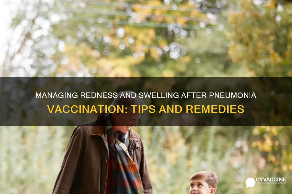 what to do when redness and swelling after pneumonia vaccine