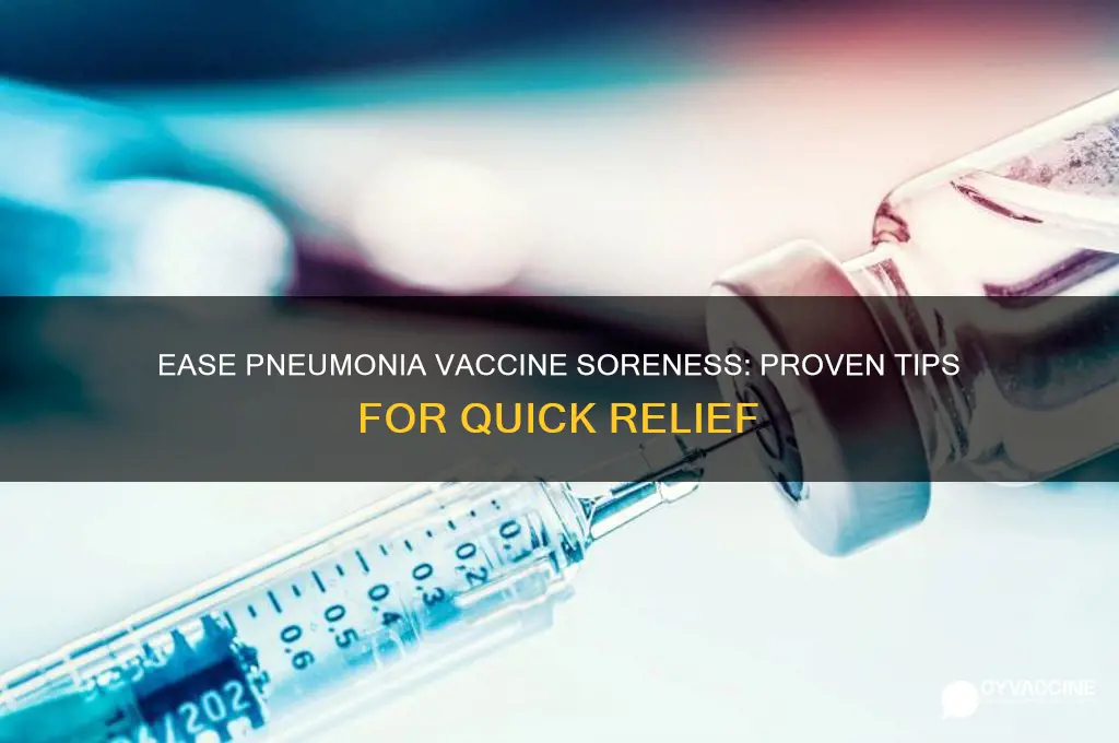 what to put on pneumonia vaccine to stop soreness