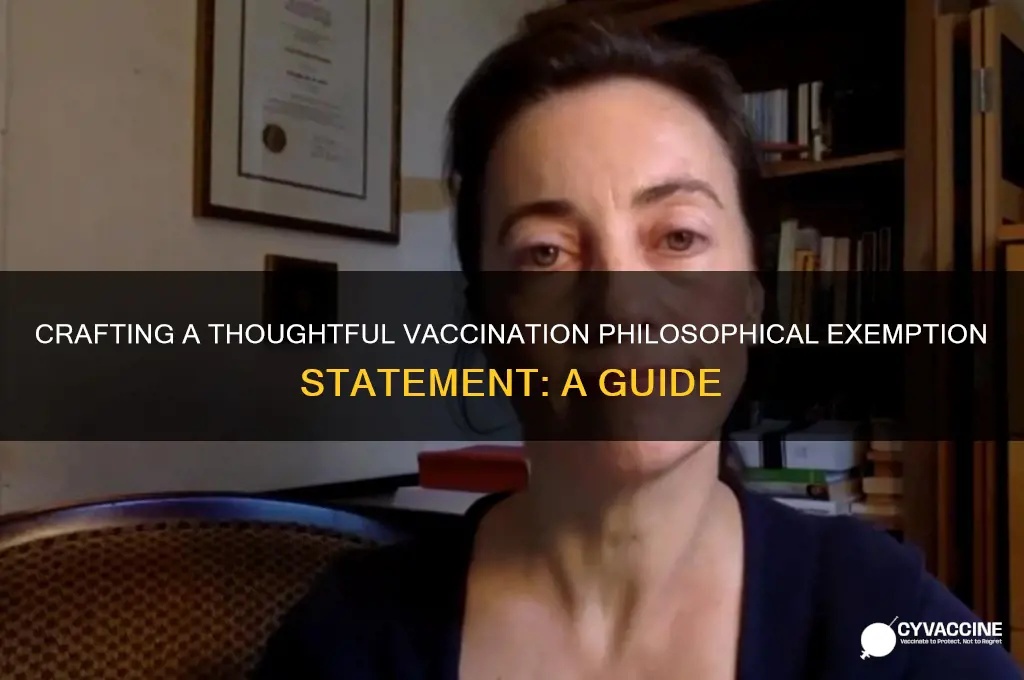 what to say for vaccination philosophical exemption example