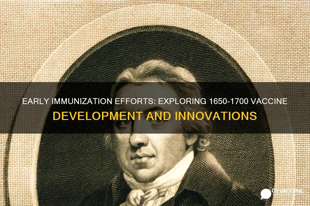 what type of vaccines were created during 1650-1700